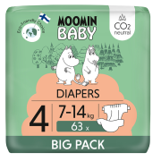 Moomin Baby 4 Maxi 7-14 kg (63 ks), eko plenky