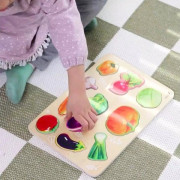 Puzzle/Vkládačka deskové zelenina dřevo 18m+