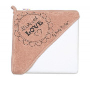 Dětská termoosuška s kapucí Made with Love 80 x 80 cm