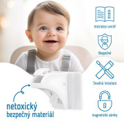 Magnetické zámky bílé na skříně a zásuvky sada 4 ks + 1x magnetický klíč Sipo