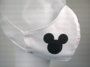 Látková respirační rouška - pro děti 7 - 12 let jednovrstvá Mickey černý