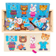 Vkládačka puzzle v krabičce zvířátka Montessori Baby Mix