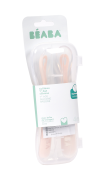 První lžičky silikonové 2 ks s pouzdrem Cotton Candy Beaba