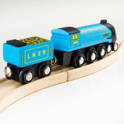 Dřevěná replika lokomotivy Mallard + 3 koleje Bigjigs Rail