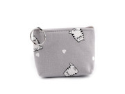 Malá peněženka/klíčenka kočka, textilní 11x8 cm