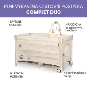 Complet duo cestovní postýlka s druhým dnem a hrazdičkou Asalvo