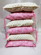 Polštářkový mantinel T-tomi Růžová + hnězdičky+bílá