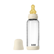 Antikoliková skleněná láhev s kaučukovým dudlíkem 240 ml Bibs