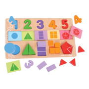 Didaktická deska Čísla, barvy, tvary Bigjigs Toys
