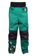 Softshellové kalhoty dětské Medvědi tyrkysové Wamu