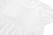 Luxusní šatičky s krajkou Sofia krátkým rukávek + čelenka 2D sada bílé