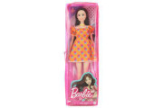Barbie Modelka - oranžové šaty s puntíky 