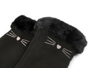 Dívčí rukavice s kožešinou zateplené, dotykové