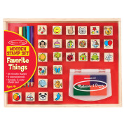 Dřevěná sada razítek s pastelkami 32 ks Melissa & Doug 