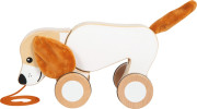 Dřevěná tahací hračka Pejsek se šustivými oušky small foot