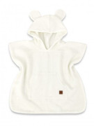 Dětské mušelínové pončo lux s kapucí Teddy rychleschnoucí smetanové