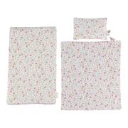 Postýlka pro panenky dřevěná s peřinkou Pink Little Dutch