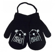 Zimní chlapecké rukavičky se šňůrkou Hello Little - černé Vel. 110 