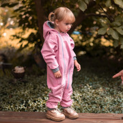 Rostoucí softshellová kombinéza s fleecem Shell pink Esito