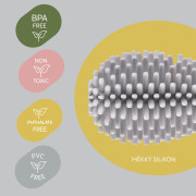 Silikonový kartáč na dětskou lahev 3 v 1 Light Grey Zopa