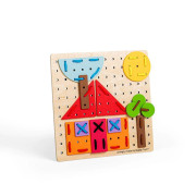 Dřevěná šněrovací hra Geometrické tvary Bigjigs Toys