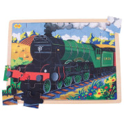 Dřevěné puzzle historický vlak Flying Scotsman 35 dílků Bigjigs Toys