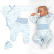 Zavinovací body, polodupačky + rukavičky zdarma, 3D, Baby Star - blue Baby Nellys