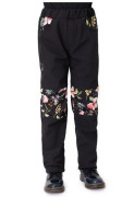 Dětské softshellové kalhoty DUO Spring flowers - černá Esito
