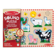 Dřevěné puzzle se zvuky Zvířata na farmě Melissa & Doug