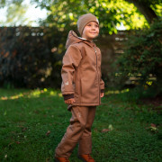 Dětské softshellové oteplovačky na zimu Lamb hnědá Esito