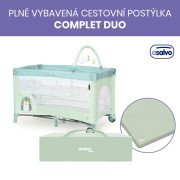 Complet duo cestovní postýlka s druhým dnem a hrazdičkou Asalvo