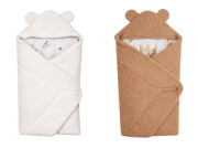 Oteplená zavinovací deka s kapucí bavlna 90 x 90 cm Baby Nellys