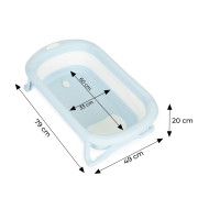 Dětská skládací cestovní vanička s odtokem šedomodrá