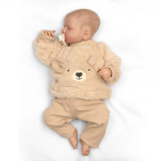 Rostoucí chlupáčková mikina a kalhoty Medvídek béžová 2dílná sada Baby Nellys