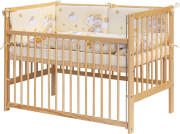 Dětská postýlka s kompletní výbavou 120 x 60 cm, mráček žlutá Scarlett