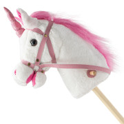 Hobby horse unicorn se zvukem a kolečky Nia Baby Mix white