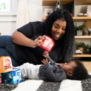 Hračka textilní kostky abeceda Alpha Stacks™ 4 ks 3 m+ Baby Einstein