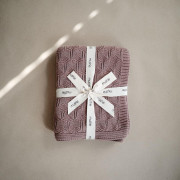 Mushie pletená dětská deka z organické bavlny Vzorovaná