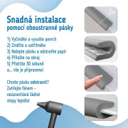 Ochranná páska pěnová šedá pro ochranu hran a rohů skleněného nábytku 1 ks (2 m) Sipo