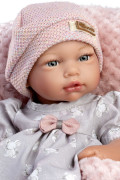 New Born holčička - realistická panenka miminko s celovinylovým tělem 853 - 38 cm Guca