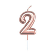 Svíčka dortová rose gold 5 cm