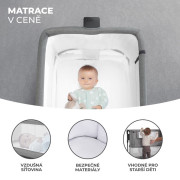 Dětská polohovatelná postýlka Neste grow Light Grey Full Wood Kinderkraft