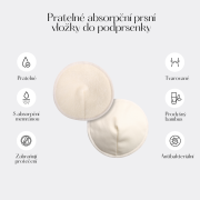 Sada pratelných bambusových vložek do kojicí podprsenky 3 páry (6 ks) + prací sáček Moniel