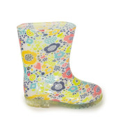 Dívčí holínky PVC potisk květiny, PL0038-13 bílá, Pidilidi