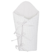 Luxusní šněrovací zavinovačka z Minky bílá 75x75 cm New Baby 