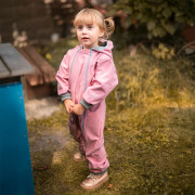 Rostoucí softshellová kombinéza s fleecem Shell pink Esito