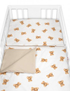 Mantinel s povlečením do postýlky 3dílná bílá sada Míša, bavlna Baby Nellys