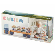 Kamion s auty - dřevěná skládačka 12 dílů Cubika