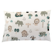 Povlečení 120x90 cm (peřinka + polštářek) Pojizdná zoo/šedá Bomimi 