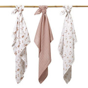 Mušelínové plenky Super Soft růžové 3 ks 70x70 cm BabyOno